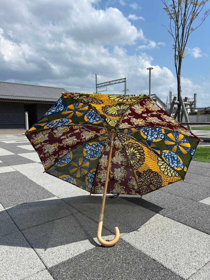 【kozi‼️】1点物‼️ハンドメイド‼️アフリカ布‼️日傘‼️UVカット済み‼️