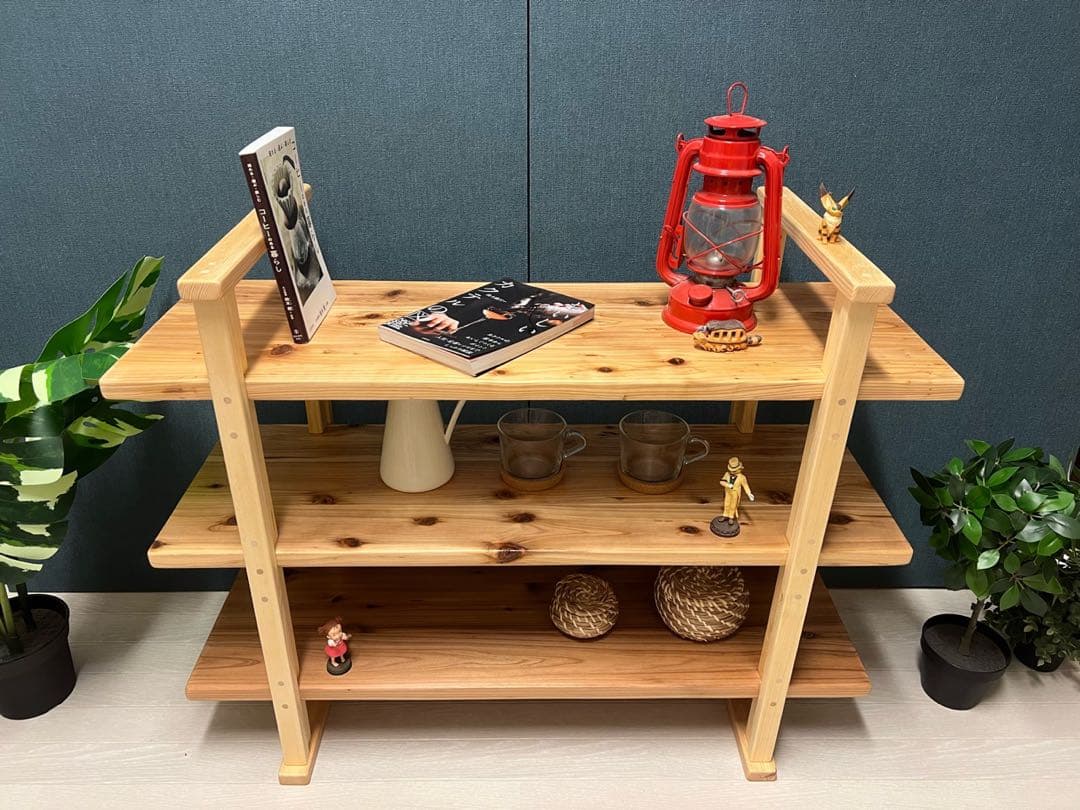 【在庫整理】 オープンラック 本棚 小物置き 杉 ナチュラル 3段