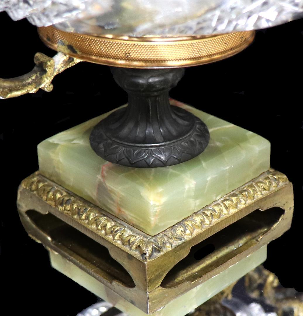 オールド・バカラ 博物館級 大型30cm センターピース 花瓶&コンポート大理石