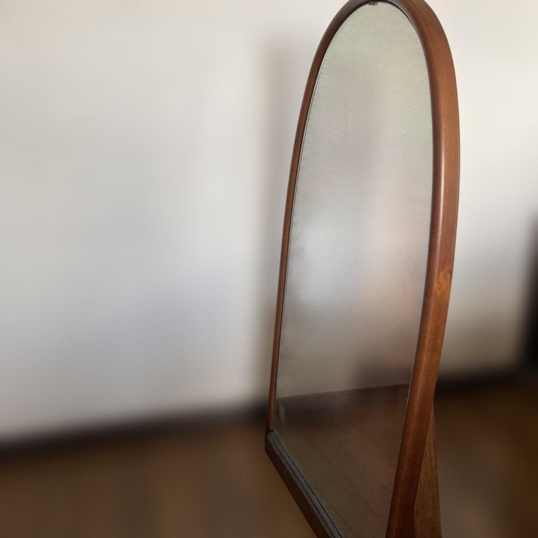 アーチ型木製ウォールミラー アンティーク調 ヴィンテージ ミラー 鏡 折りたたみ