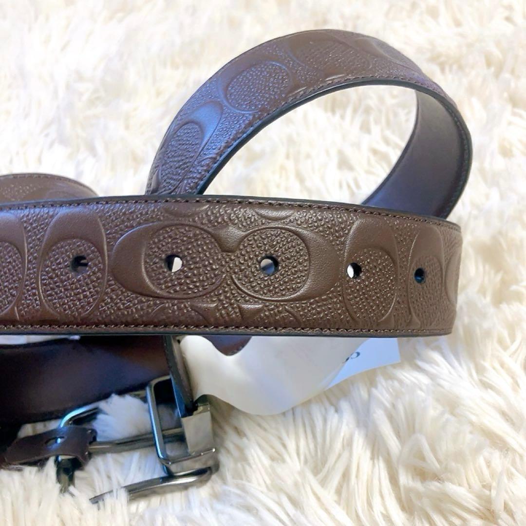 【未使用・シグネチャー】COACH　レザーベルト　F55167　ブラウン