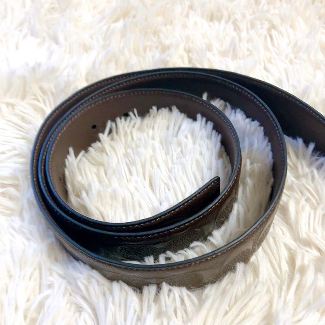 【未使用・シグネチャー】COACH　レザーベルト　F55167　ブラウン