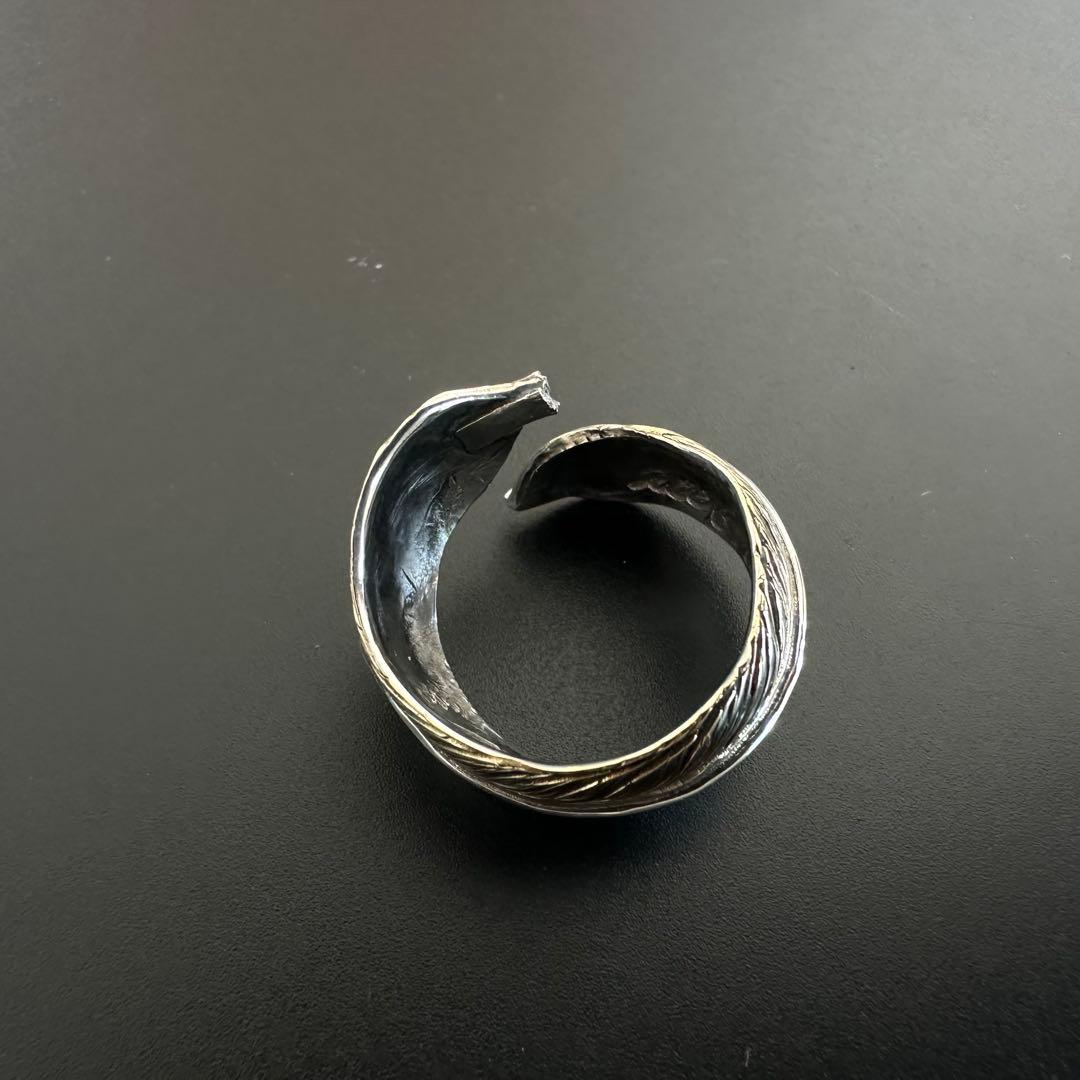 BIG HAND フェザー シルバー×K18 リング19号