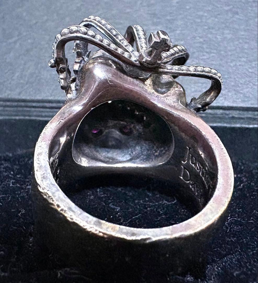 JUSTIN DAVIS ESSENTIAL SKULL リング ダイヤ&ルビー