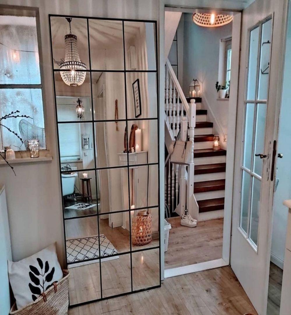 姿見　格子ミラー　壁掛けミラー　海外　店舗