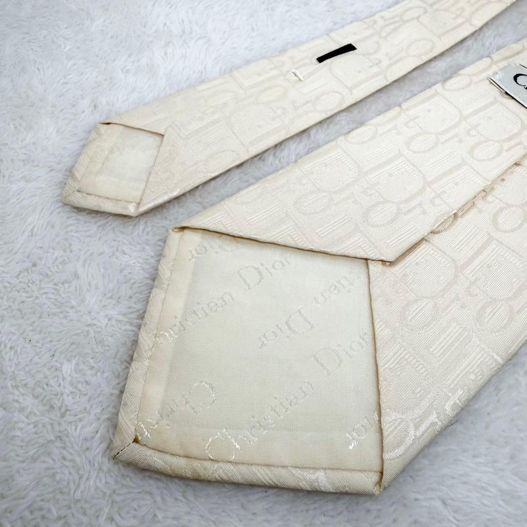 ꧁美品꧂ クリスチャンディオール ネクタイ トロッター オブリーク ベージュ
