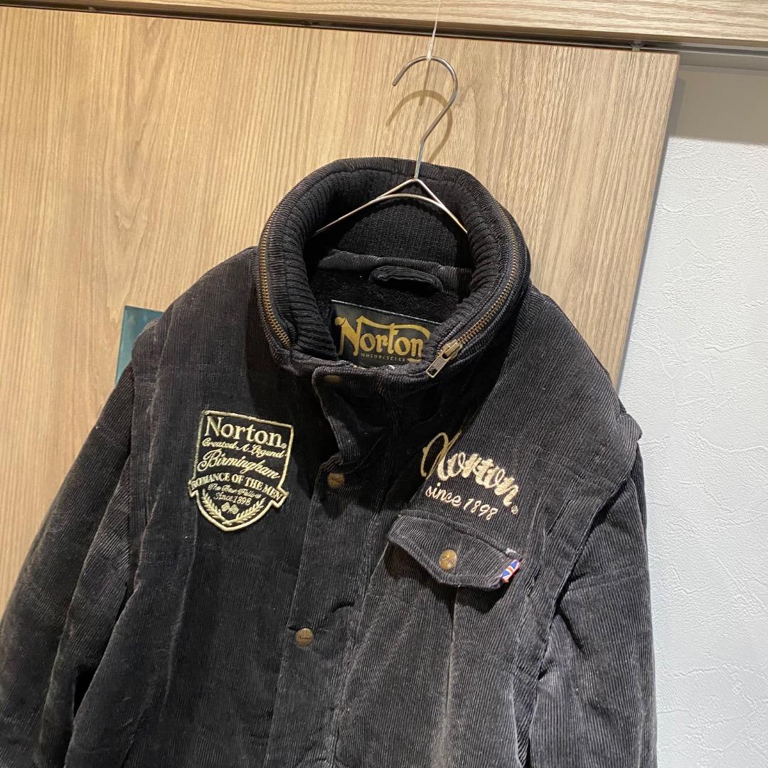 Norton L ピグメント 刺繍 ボア y2k 2wayコーデュロイジャケット