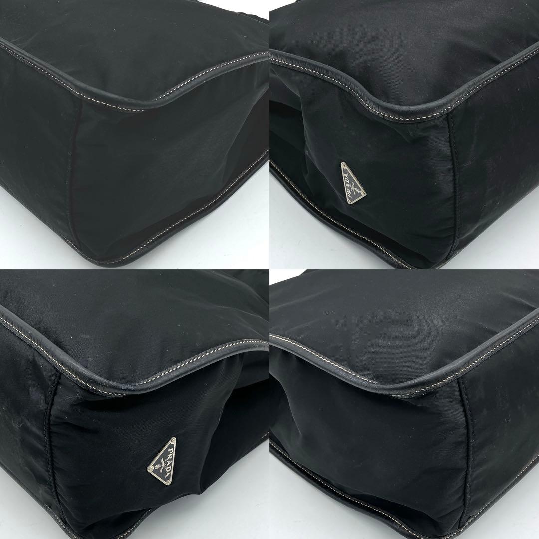 【PRADA】トートバッグ　三角ロゴプレート　ナイロン　ブラック　A4