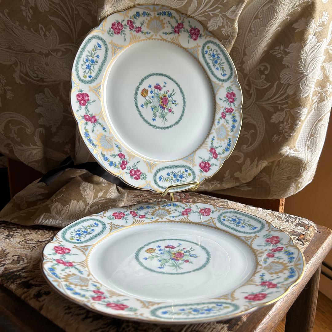 新品 フランス製 Bernardaud vigny❁ fleurディナー大皿ペア