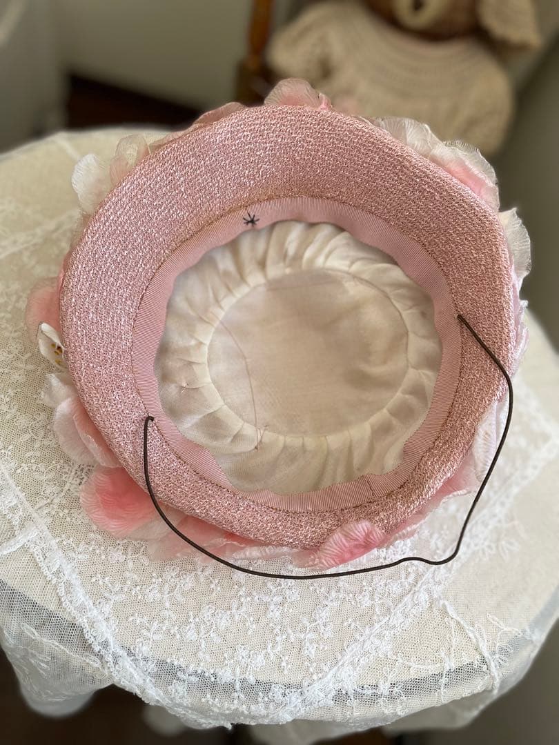 〜♡〜断捨離SALE品〜♡〜フランスアンティーク 布花 いっぱいのハット