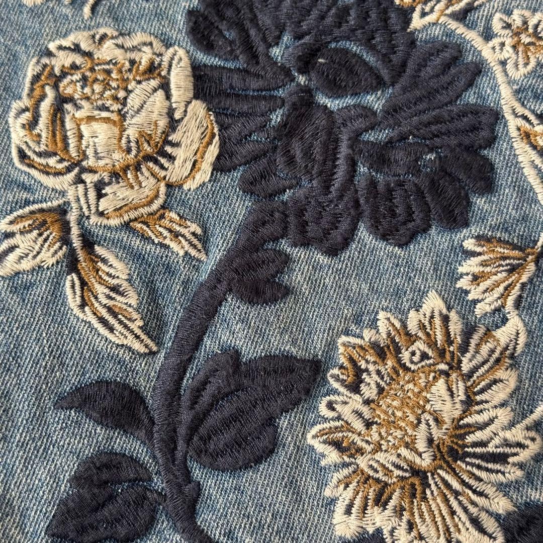 CLANE クラネ フラワーエンブロイダリーパンツ デニム 刺繍 総柄