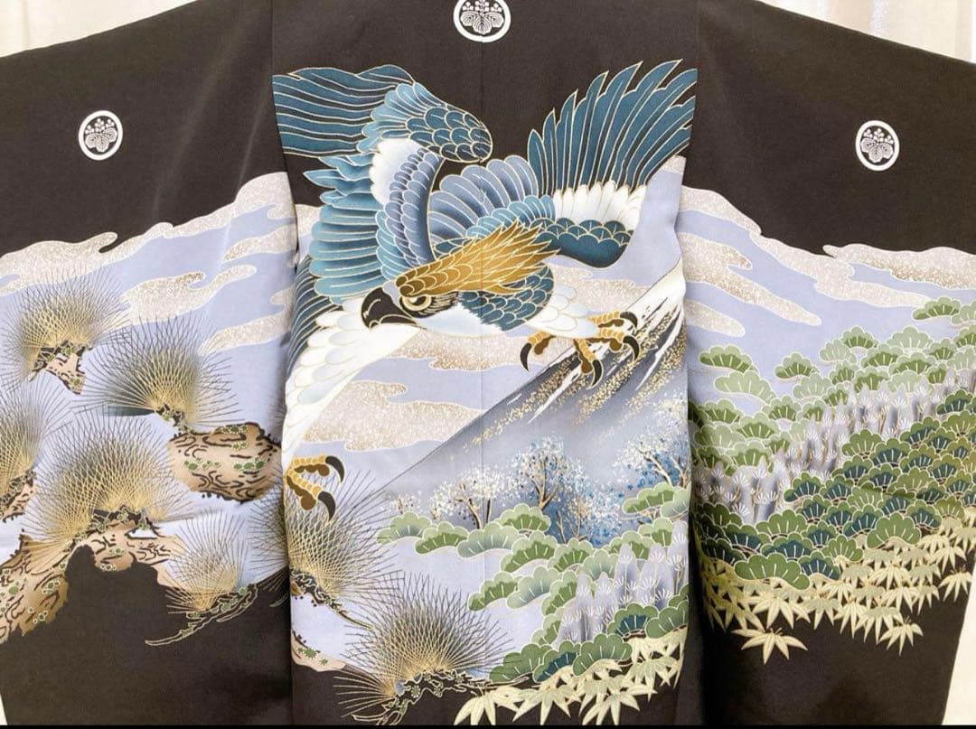 5歳男児　七五三　着物・袴・小物一式セット　正絹