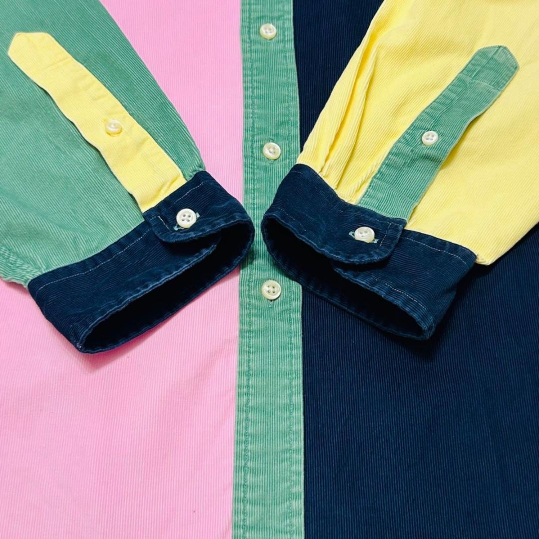 【美品現行 大きいXL】ラルフローレン　コーデュロイ　長袖シャツ　ホースロゴ刺繍
