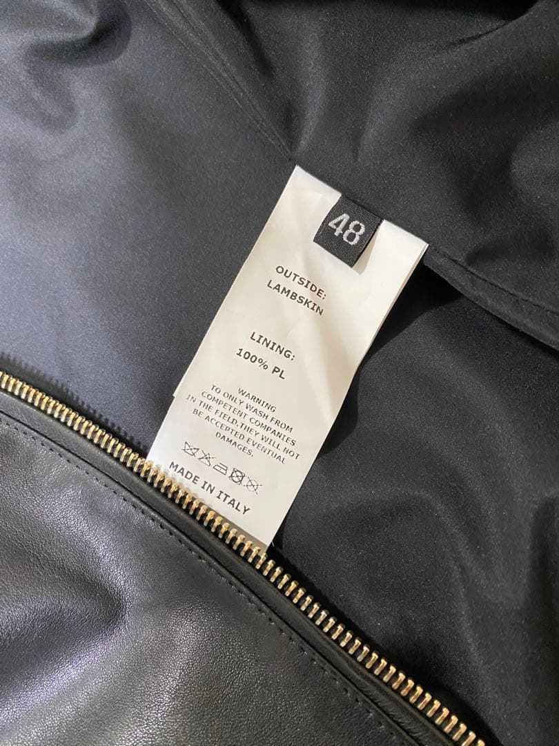 EMMETTI レザー シングルライダース JURI ゴールドジップ 48