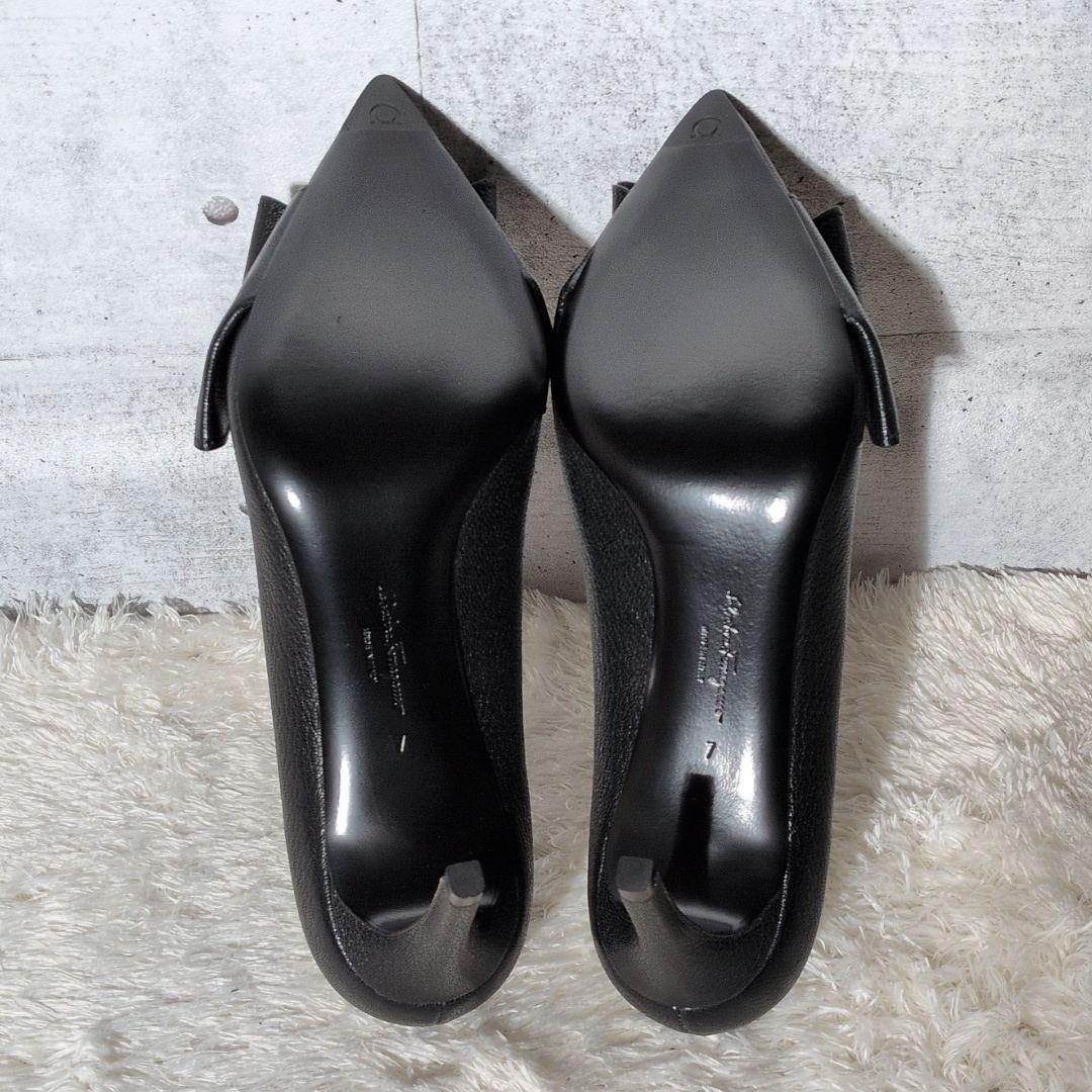 【未使用保管品 箱,保存袋付き】フェラガモ　ZOEY　リボンディテールパンプス