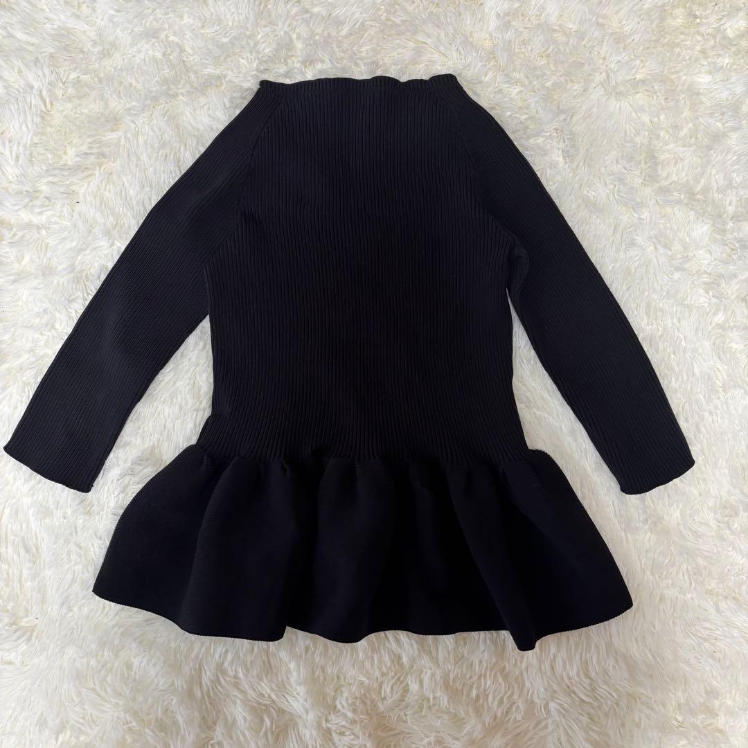 美品 sheller シェリエ ペプラムニット トップス ブラック