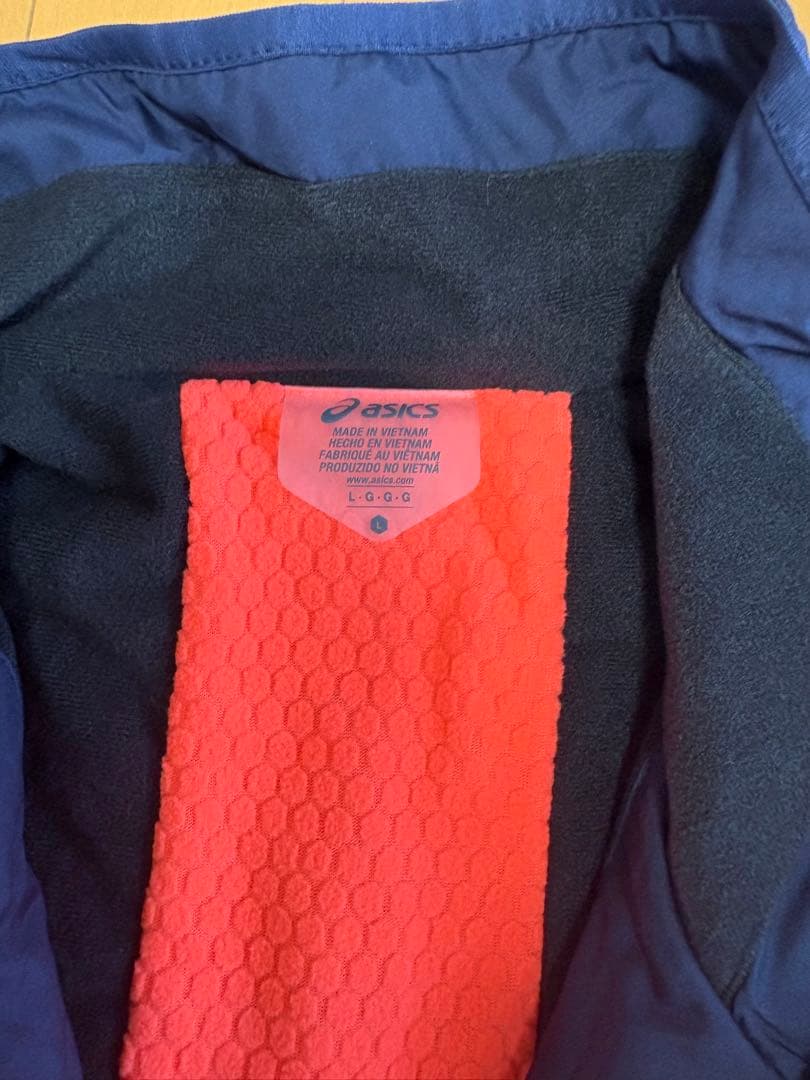 新品　ASICS中綿ウインドブレーカー上下セット　ネイビーL