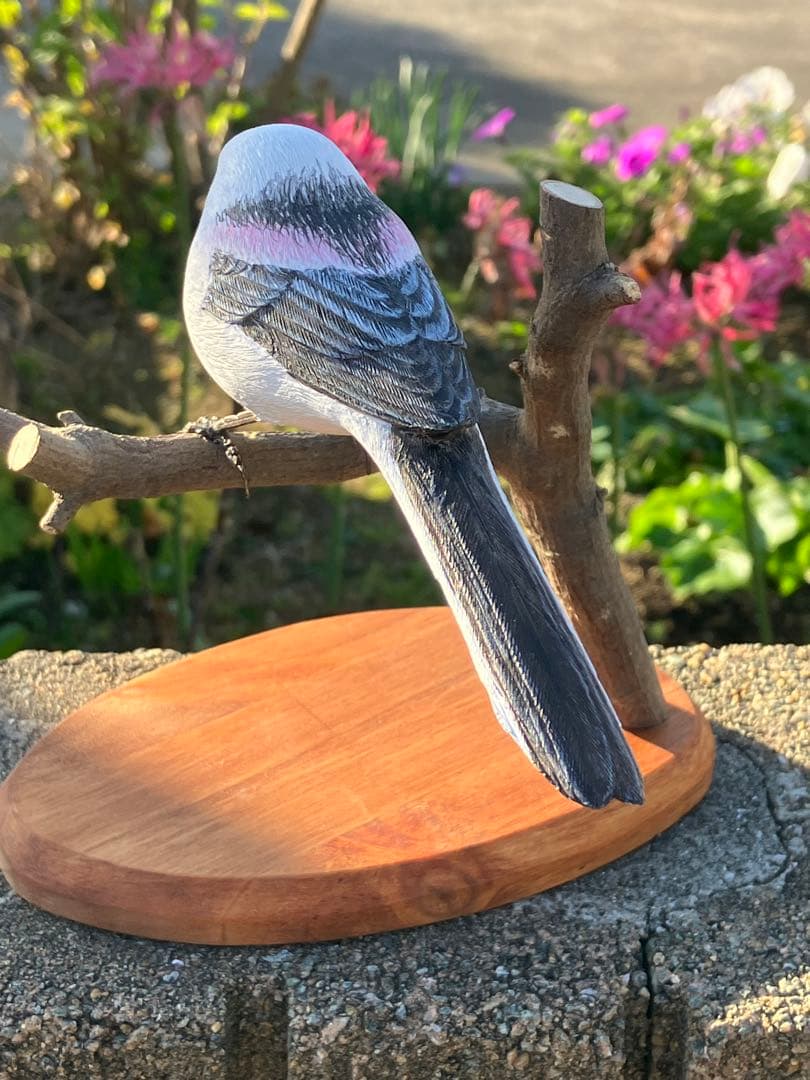 バードカービング　シマエナガ手彫り