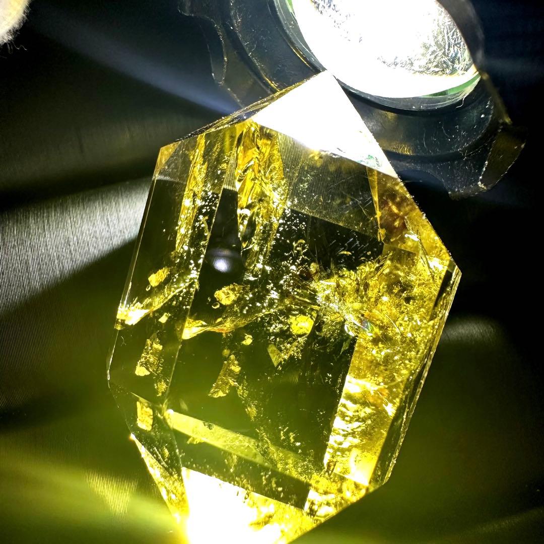 【金運】虹☆シトリンダブルポイント ☆黄水晶 ☆ブルーエンジェルラダーA1018