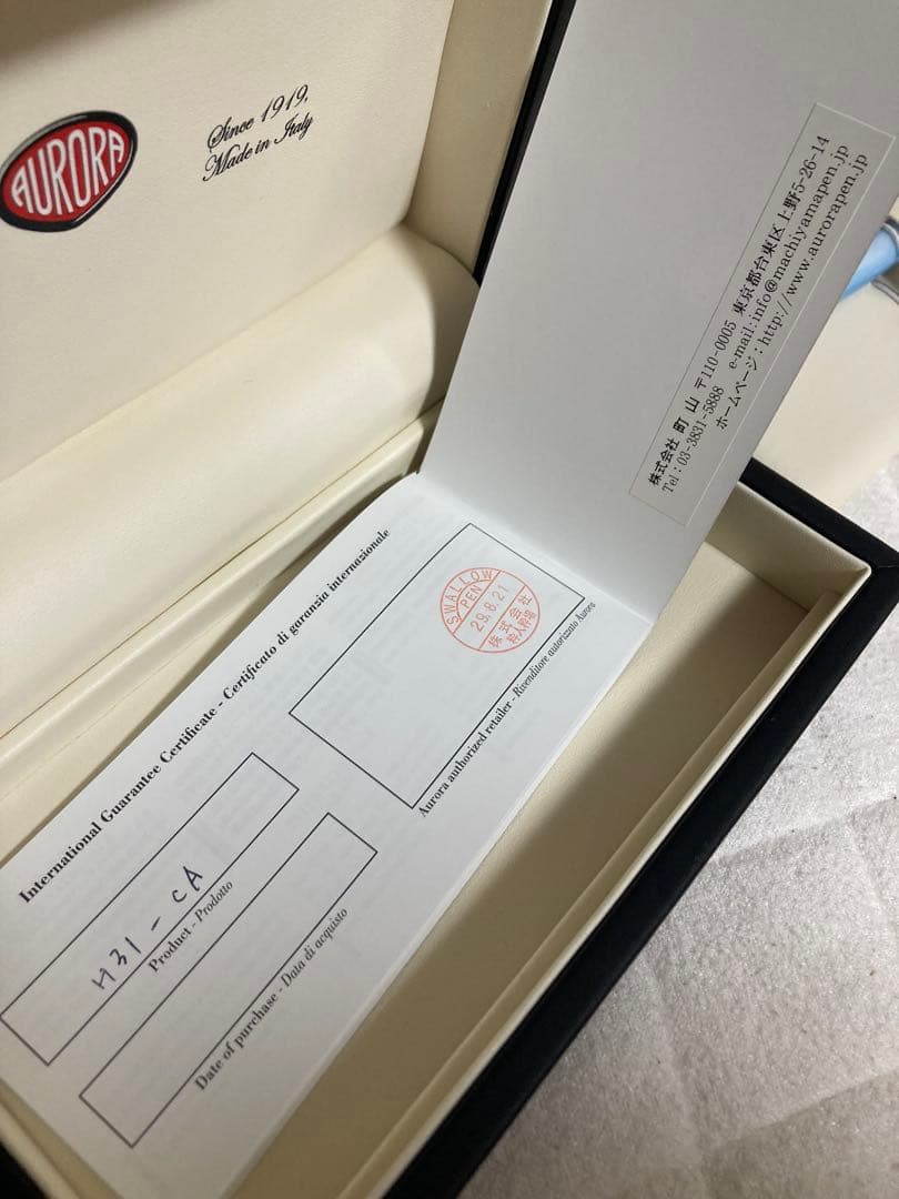 AURORA ライトブルーボールペン 専用ケース付き