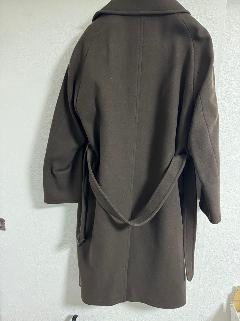 [新品] 「SUPER140'S」ダブルメルトンベルテッド コート サイズM