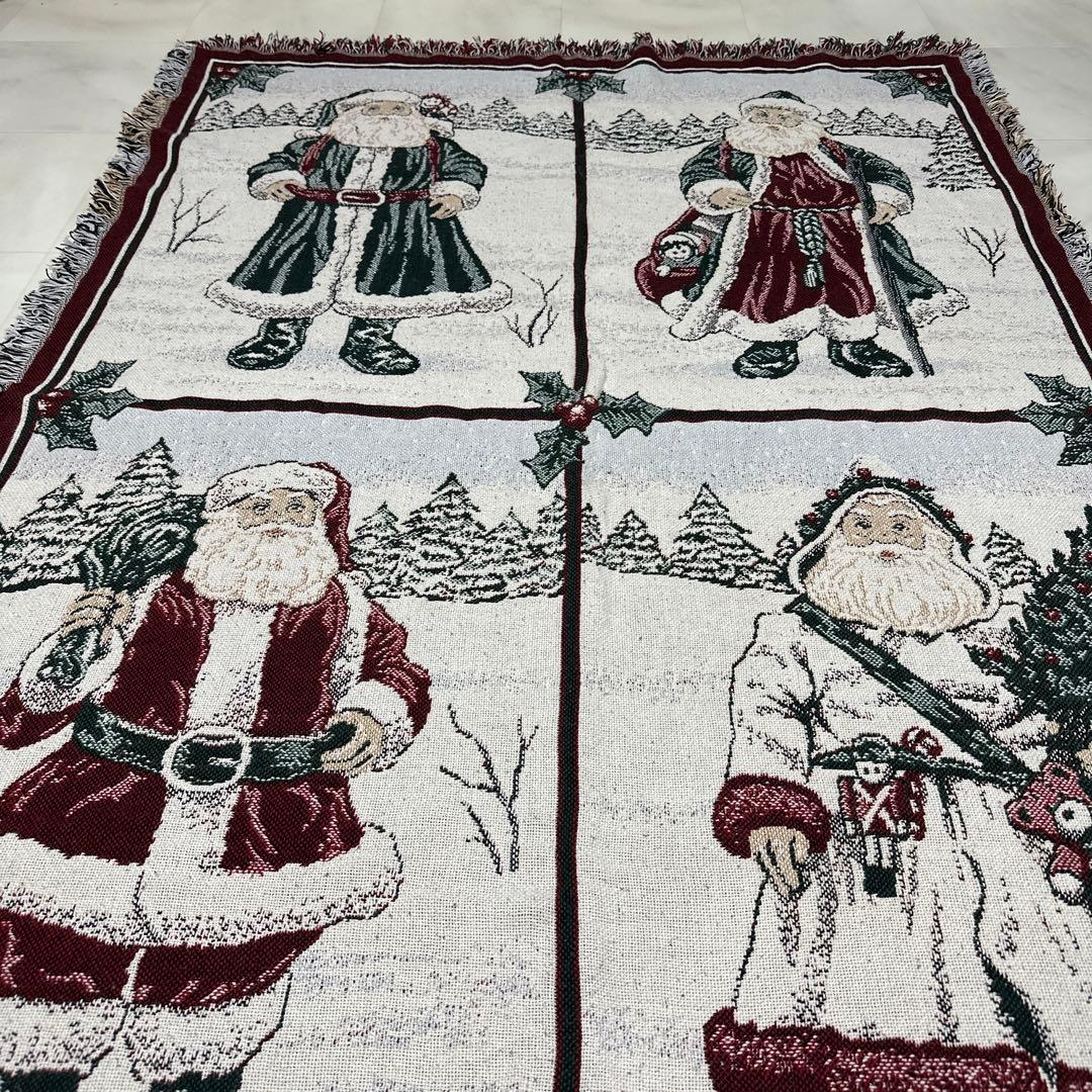 クリスマス　サンタクロース　マルチカバー　ソファーカバー　ラグ　179x123