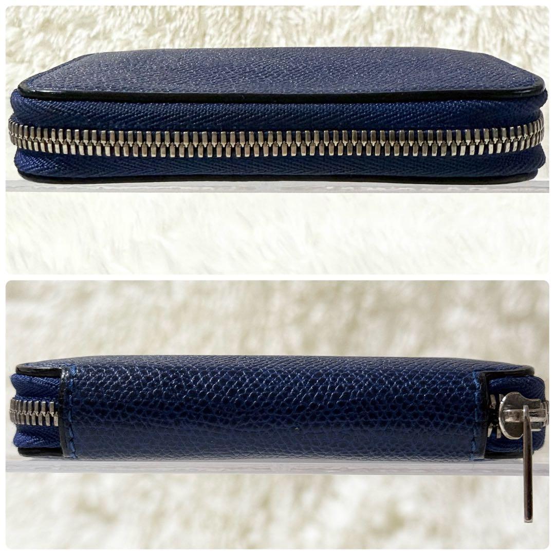 【美品】Valextra ヴァレクストラ ラウンドジップ ミニウォレット レザー