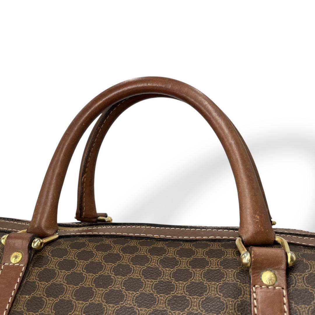 オールド　セリーヌ　ボストン　旅行　マカダム柄　ブラウン　PVCレザー　y2k