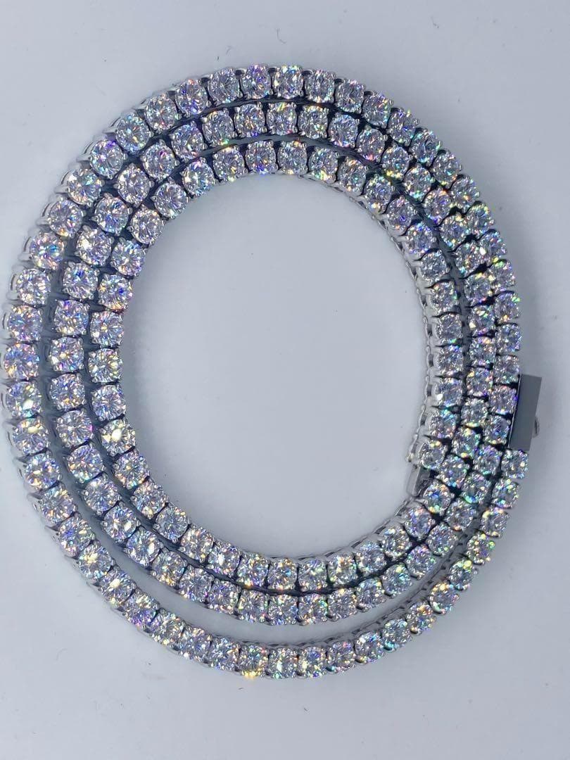 316Lサージカルステンレス　プッシュ式メンズテニスネックレス　4㍉20 LEX