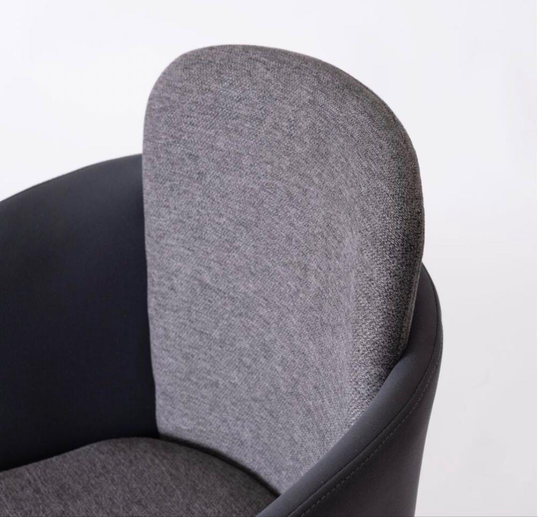 【新品】ダークグレー アームチェア　2脚・4脚