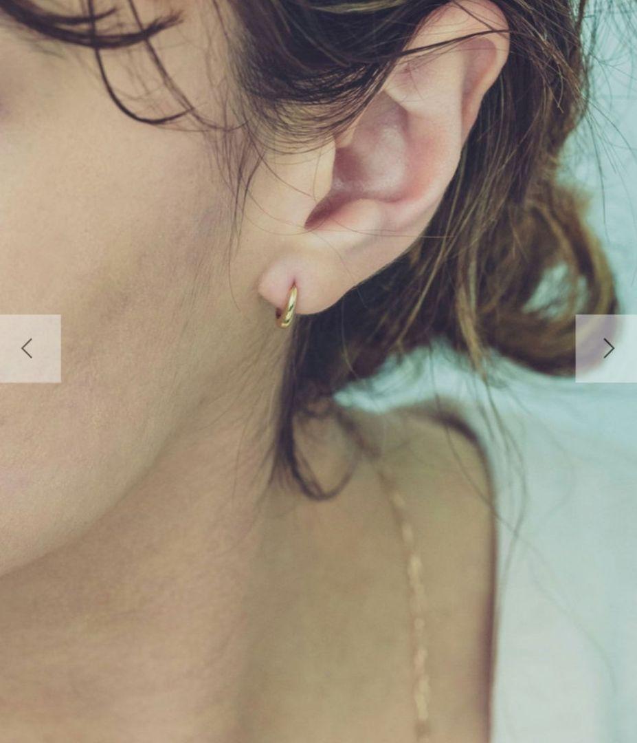 ete イエローゴールド フープピアス　K18　18金