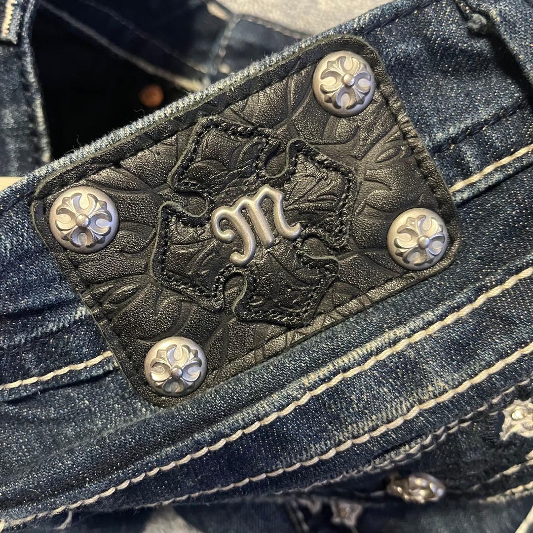 00s MissMe ブーツカットデニム 刺繍 ラインストーン y2k ギャル
