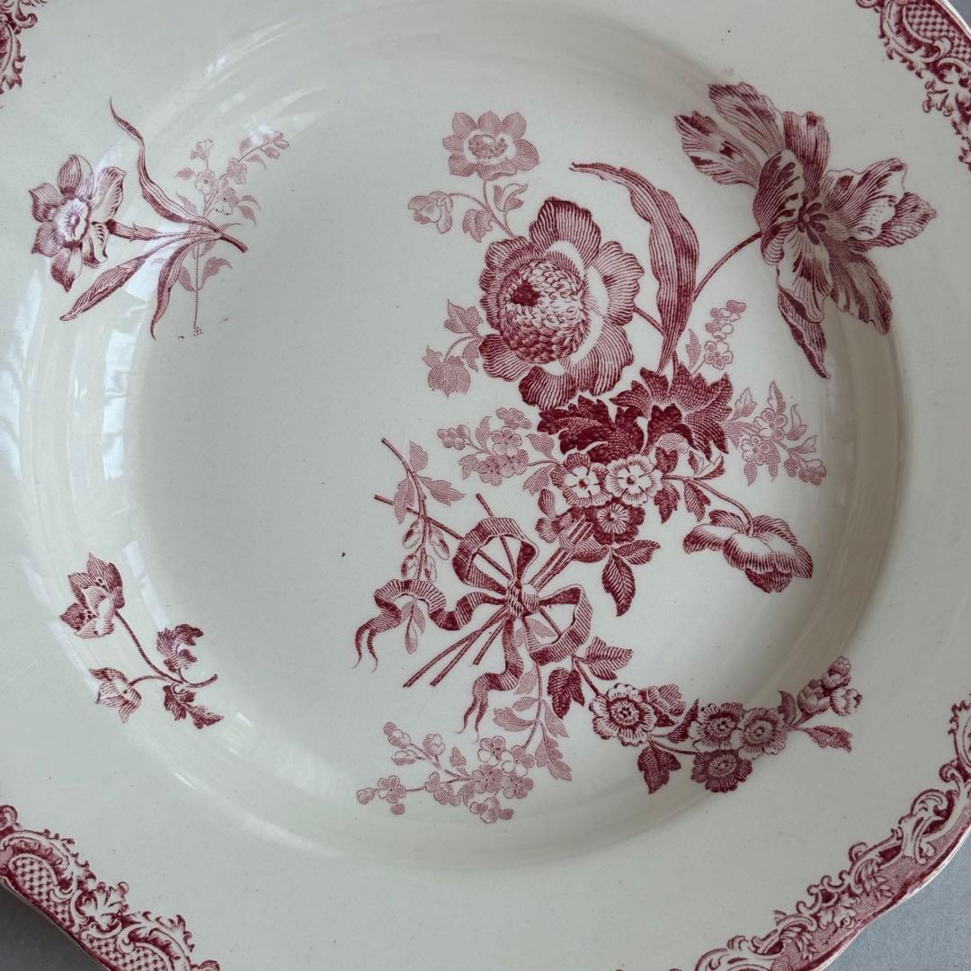 美品 レア フランスアンティーク サルグミンヌ fontanges 中深皿 C