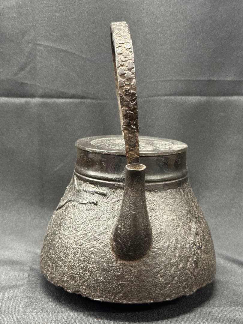 【経年品】南部鉄器　天祐堂　鉄瓶　急須　鳥