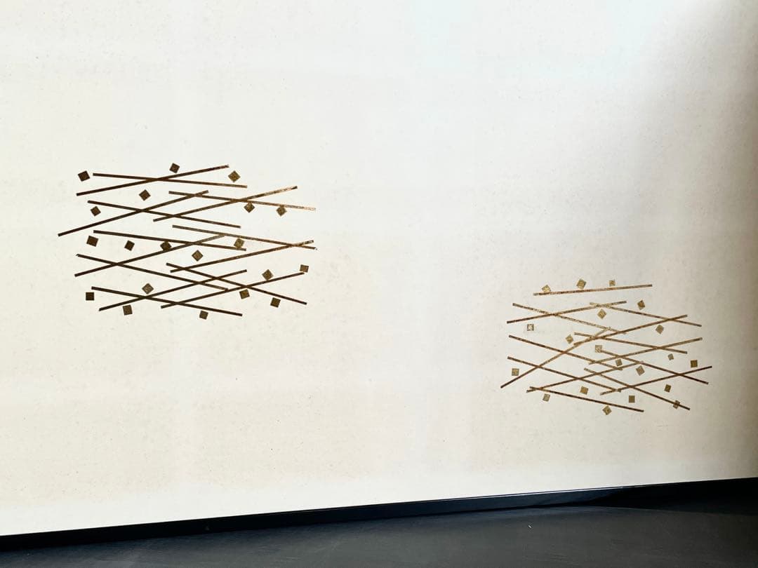 「母」 惺斎好 切箔 風炉先屏風 総張 黒塗縁 江戸間 小林正珍堂 （206①）