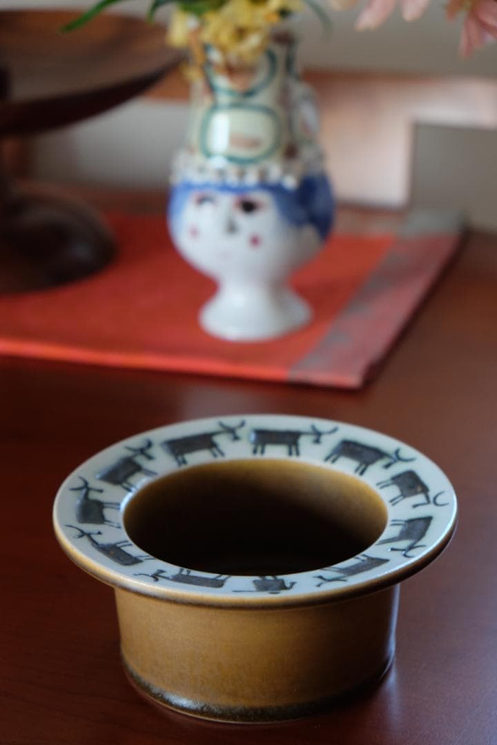 北欧ビンテージ リサラーソン ボウル プレート 陶板 クイストゴー ライオン