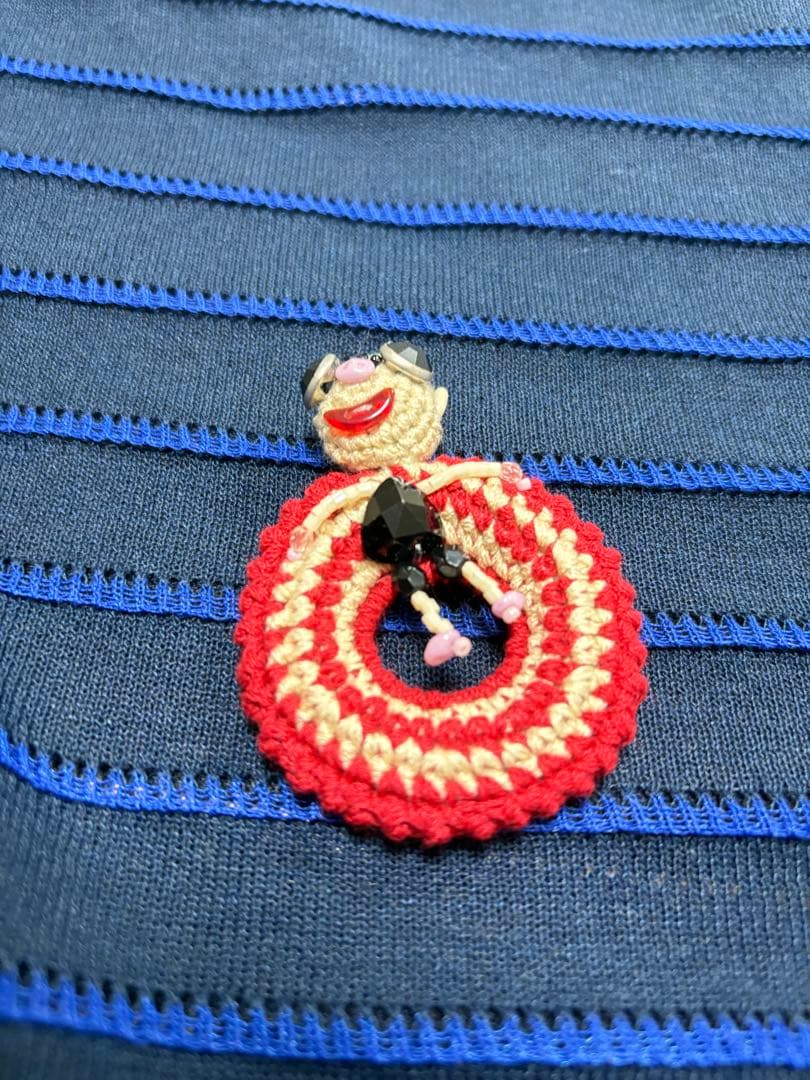 【新品・未使用】 アルベロベロ 半袖ニット (ブローチ付き)