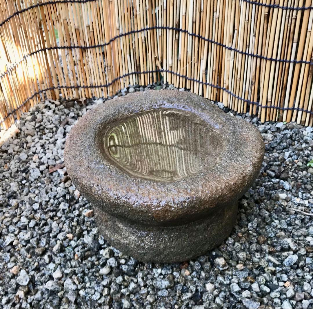 【石鉢・つづみ型水鉢・寄せ植え鉢・蹲】庭石・オブジェ・ガーデニング造園水石飾り石