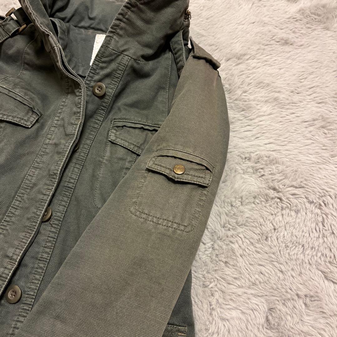 Y2K グランジ パンク ロック ミリタリージャケット カーキ