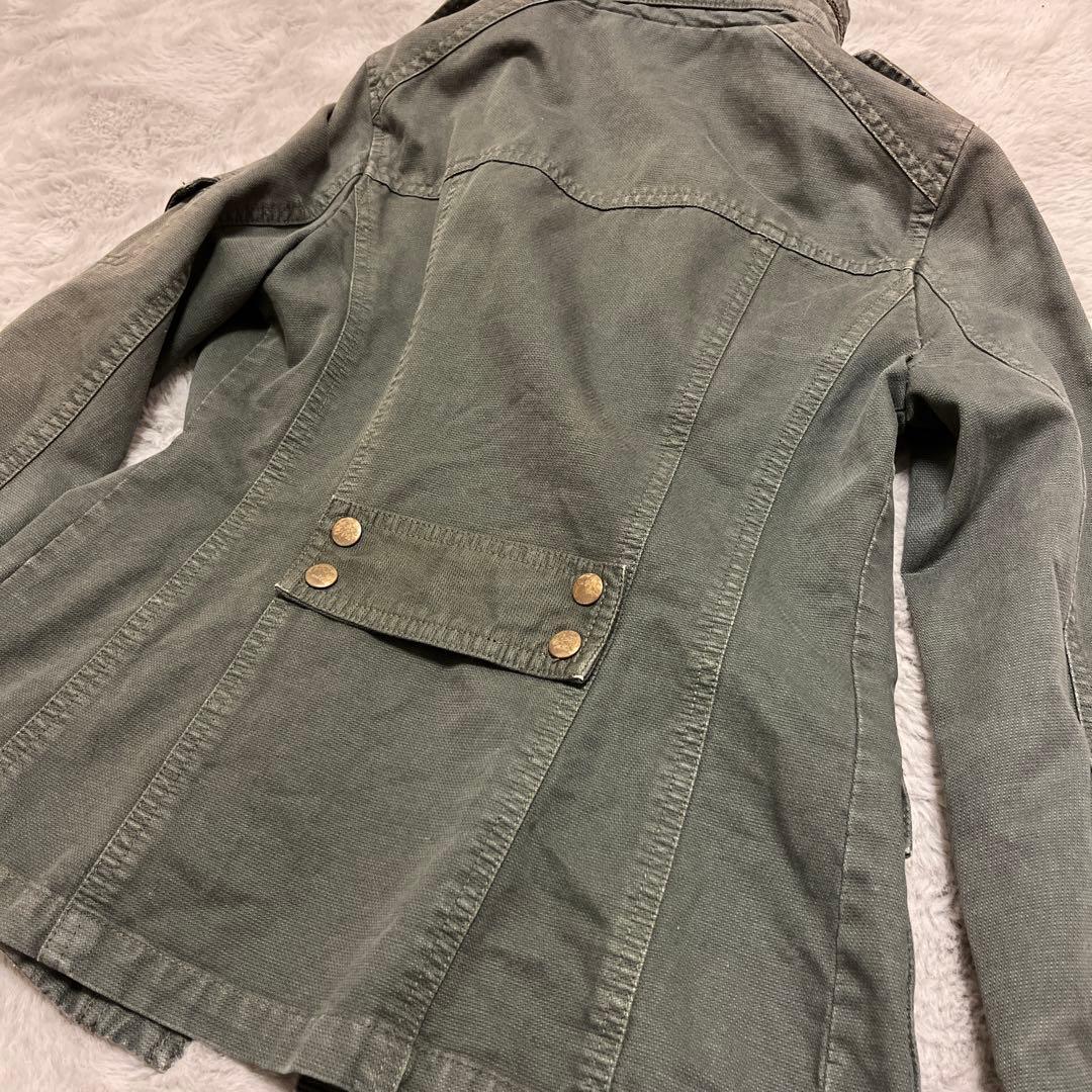 Y2K グランジ パンク ロック ミリタリージャケット カーキ