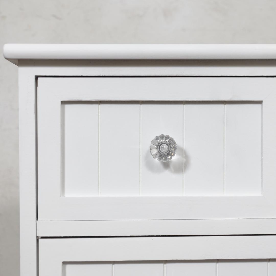 【新品】フェミニン　ホワイトチェスト　クリスタルハンドル　アウトレット