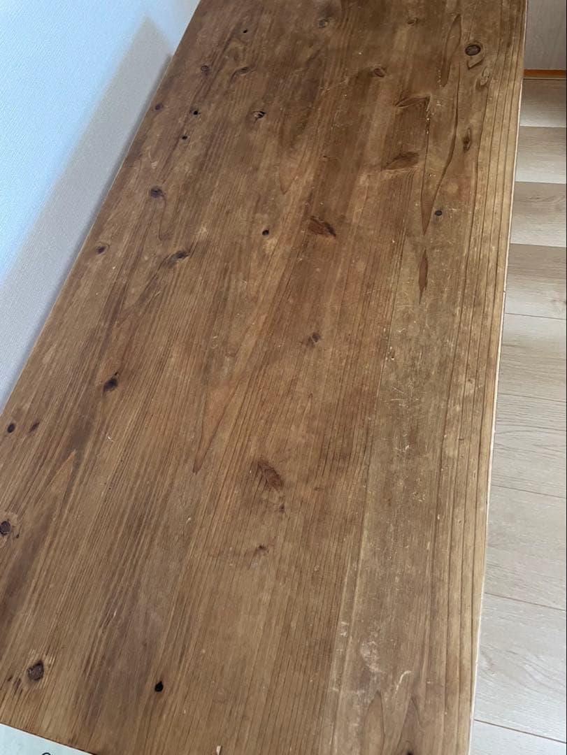 木製長方形テーブル スチール脚付き