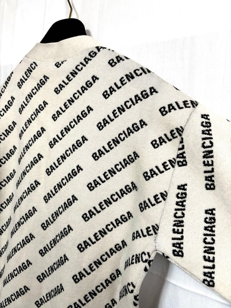 新品タグ付き◆BALENCIAGA ロゴニットカーディガン 未使用オーバーサイズ