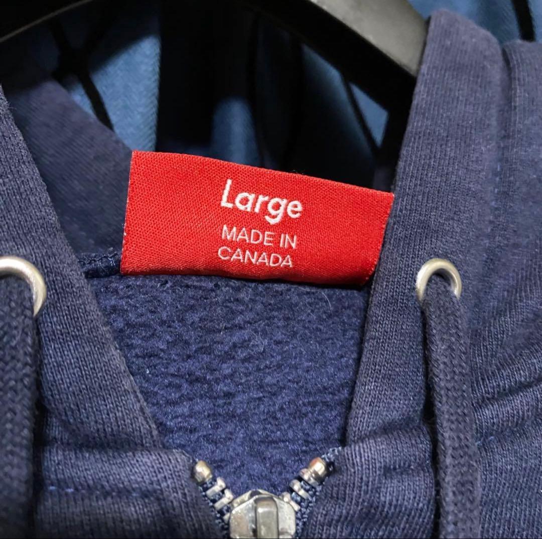 ネイビー　S Logo Zip Up Hooded Sweatshirt