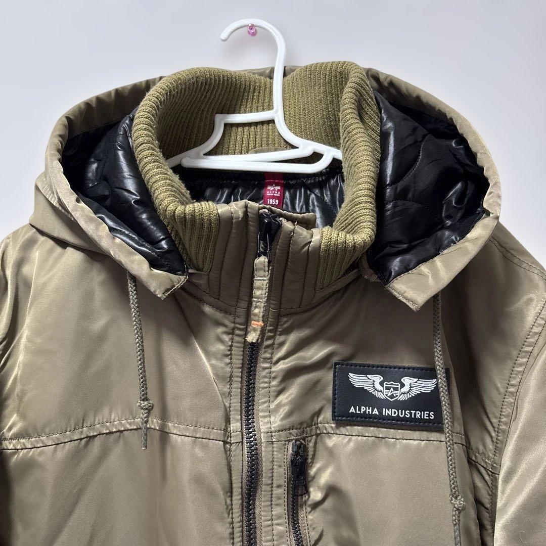 ALPHA INDUSTRIESサーモライトフルジップ　ベージュ　メンズXL