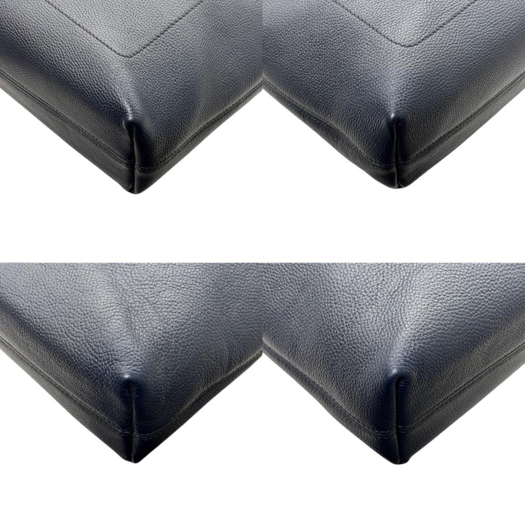 【未使用に近い】ダンヒル ベルグレイブ トートバッグ A4収納 レザー ネイビー