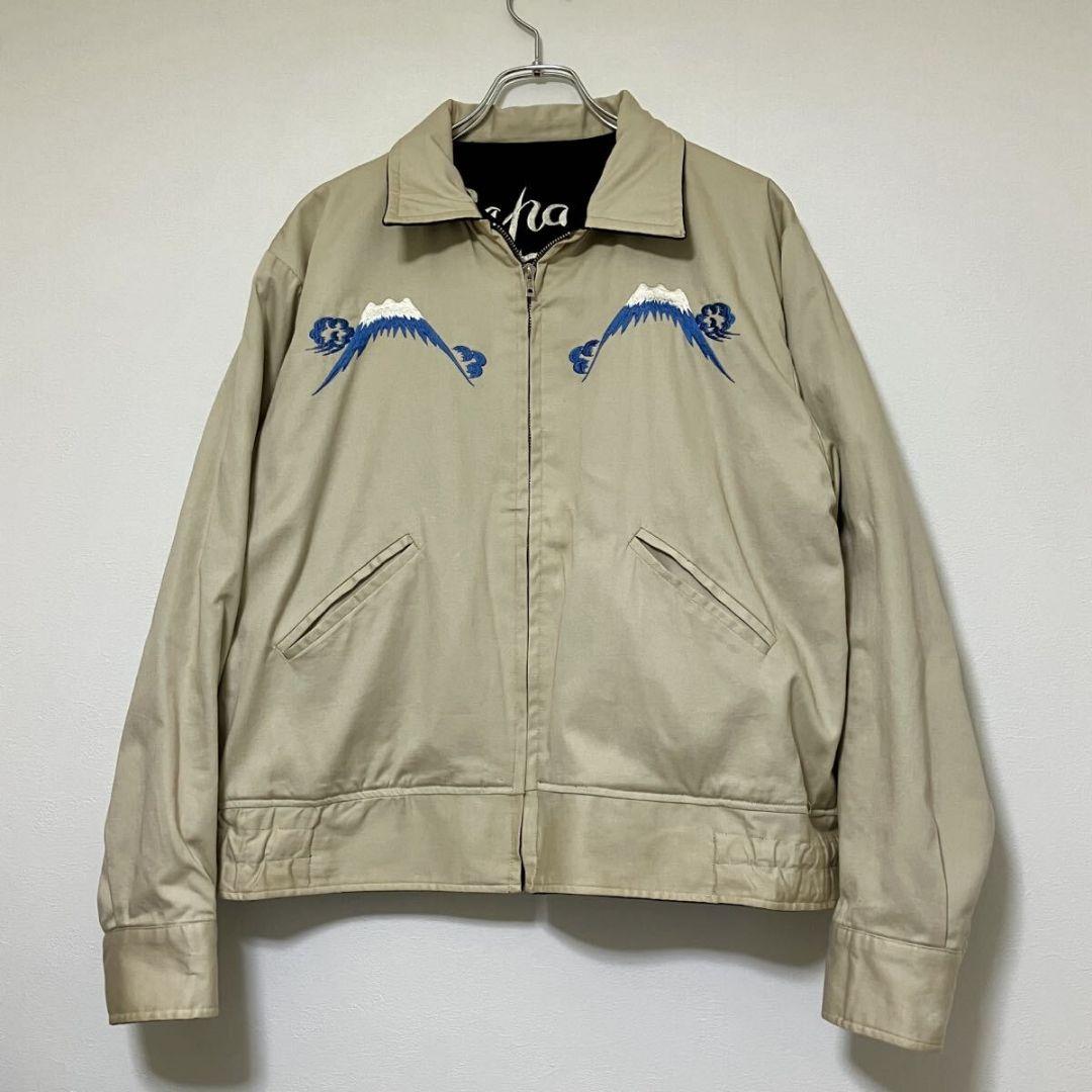 テーラー東洋 襟付き 別珍 スカジャン 日本地図と白龍×鷲/Lサイズ/草彅剛着用