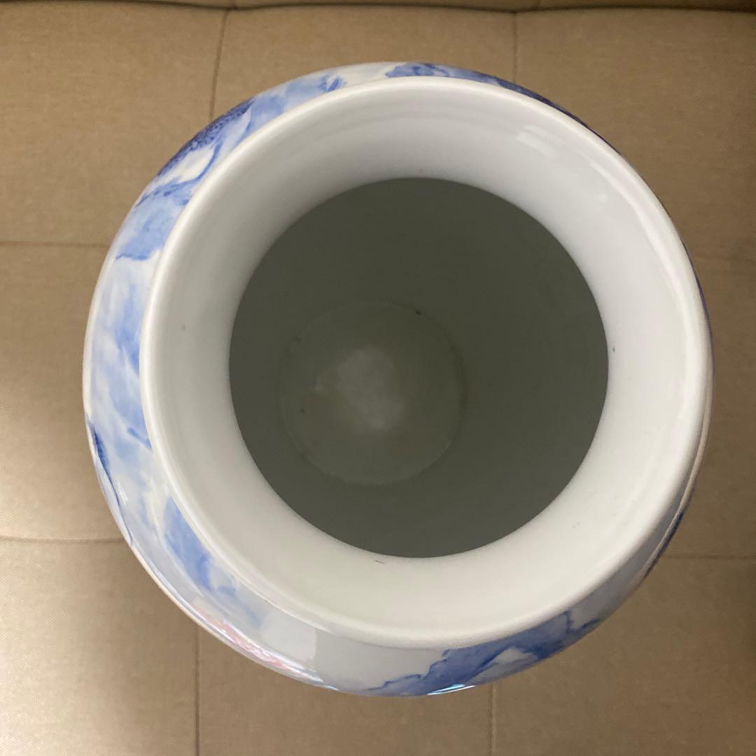 青白磁 景色画 花瓶