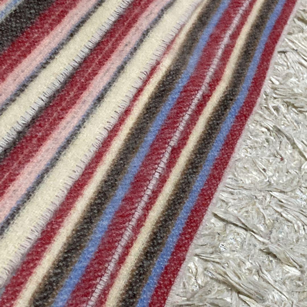 奇跡の新品タグ付き‼️ポールスミス　マフラーストール　マルチストライプ　カシミヤ混
