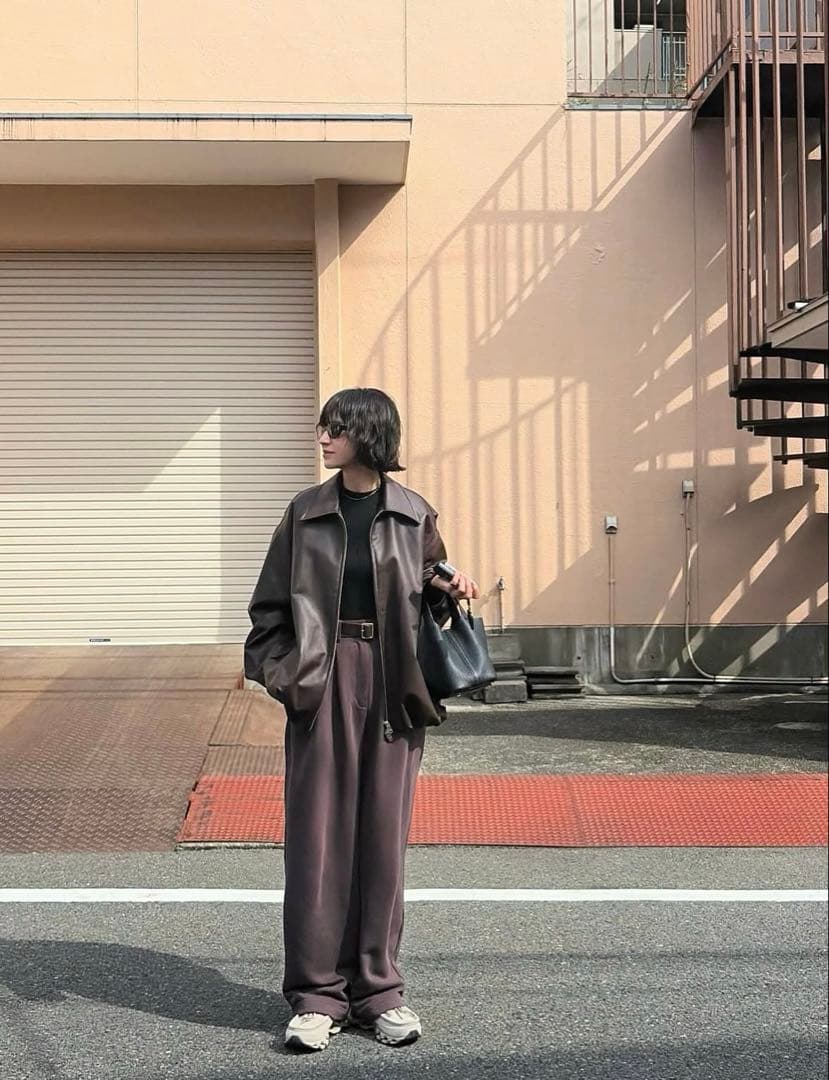 【新品未使用】FAKE LEATHER BALLOON JACKET